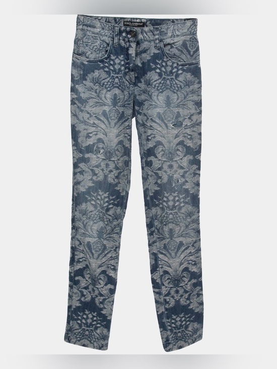 Dolce & Gabbana Denim - Dolce & Gabbana Blue Jacquard Denim Jeans 
Size: 38 EUR/ 4 USA